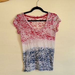 Anthro Red White Blue Tee